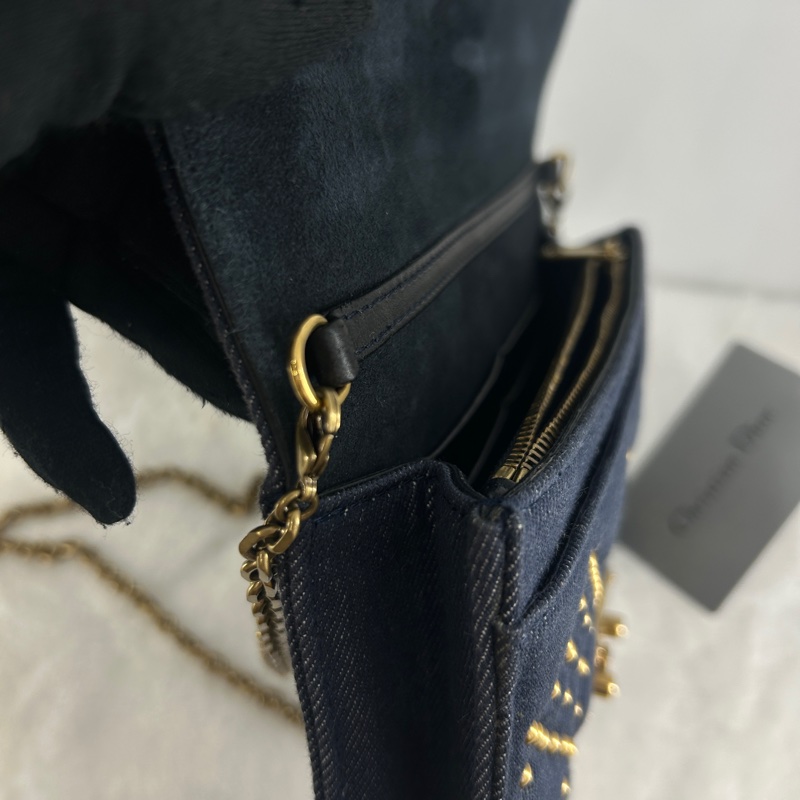 Dioraddict 單寧布鏈帶斜背包-14