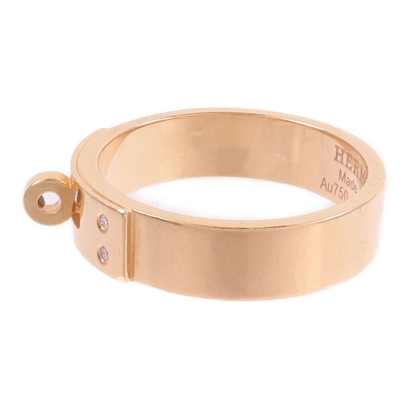 HERMES 18K玫瑰金Kelly Ring鑽石戒指-2