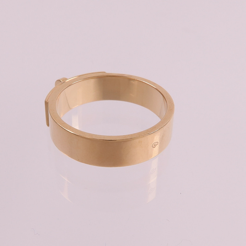 HERMES 18K玫瑰金Kelly Ring鑽石戒指-5