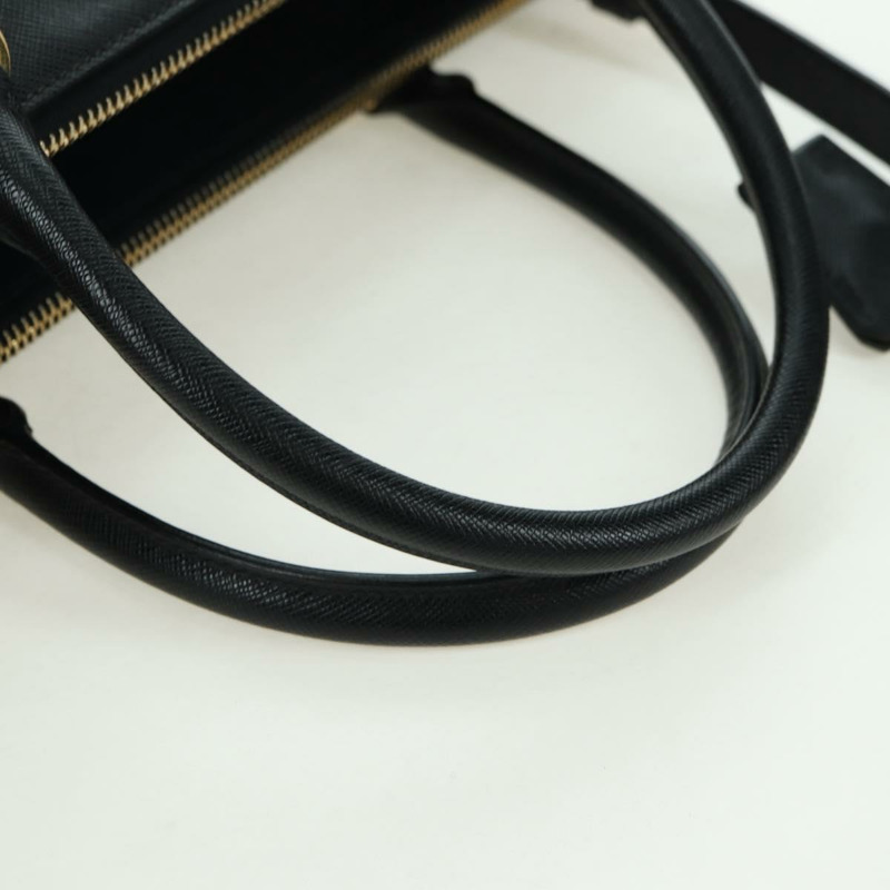 【日本直送】PRADA Galleria 手提包，Safiano 皮革，兩用，黑色/金色，正品，貨號 175843SAM-6