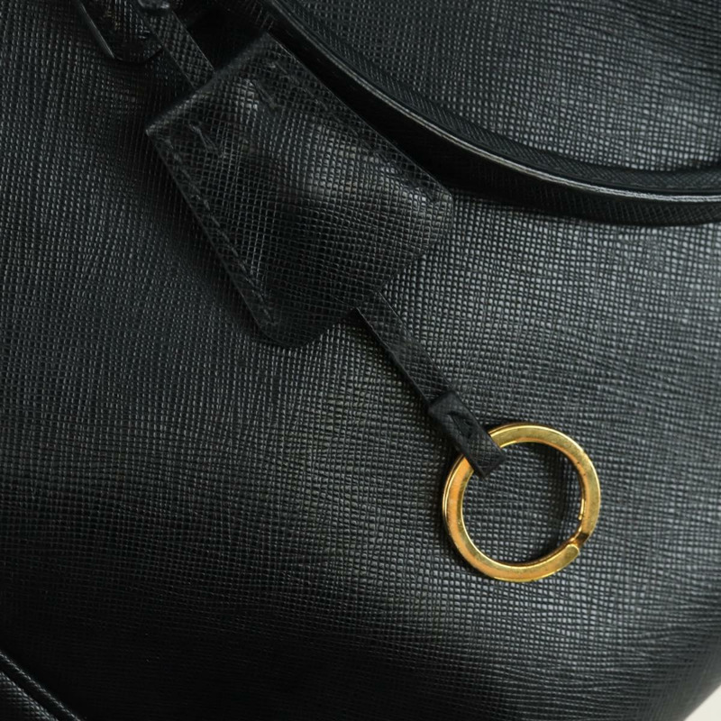 【日本直送】PRADA Galleria 手提包，Safiano 皮革，兩用，黑色/金色，正品，貨號 175843SAM-9