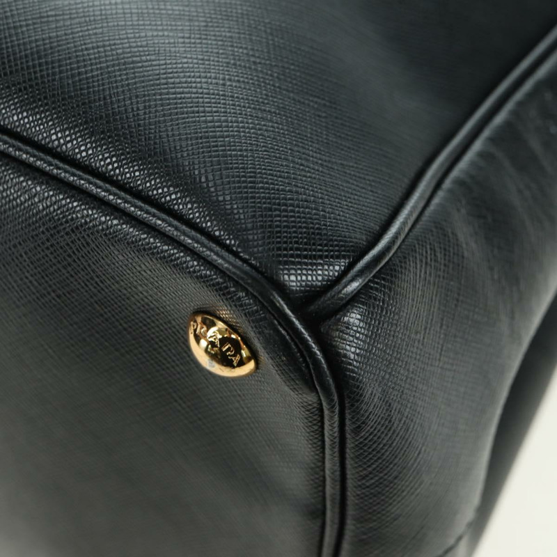 【日本直送】PRADA Galleria 手提包，Safiano 皮革，兩用，黑色/金色，正品，貨號 175843SAM-16