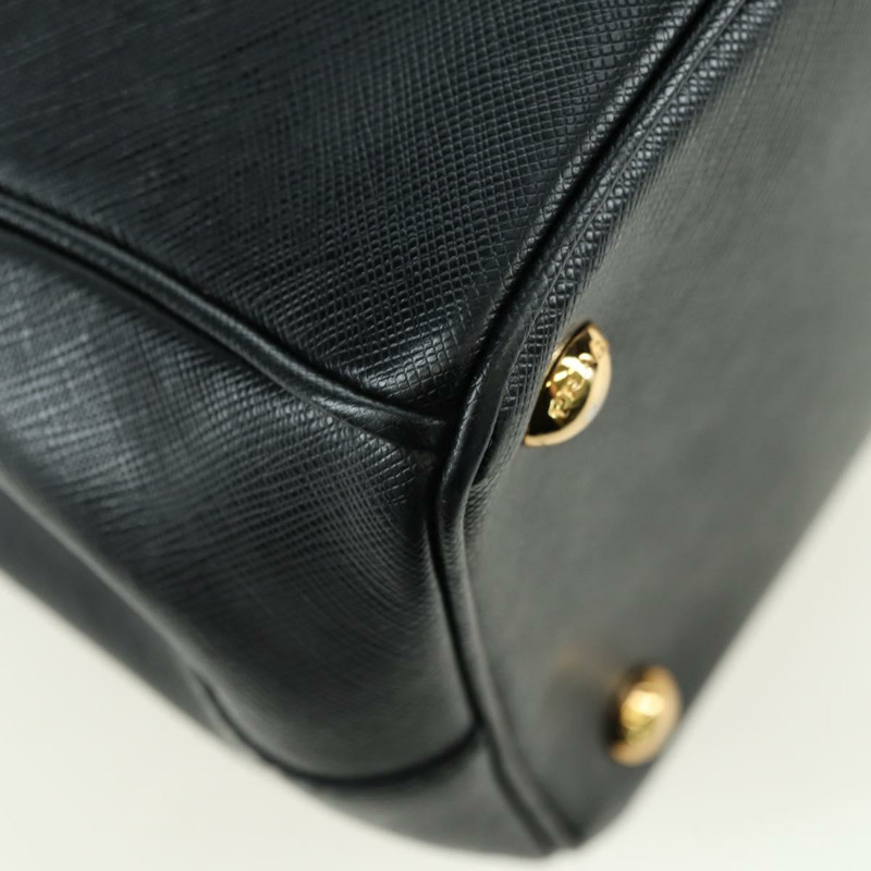 【日本直送】PRADA Galleria 手提包，Safiano 皮革，兩用，黑色/金色，正品，貨號 175843SAM-17