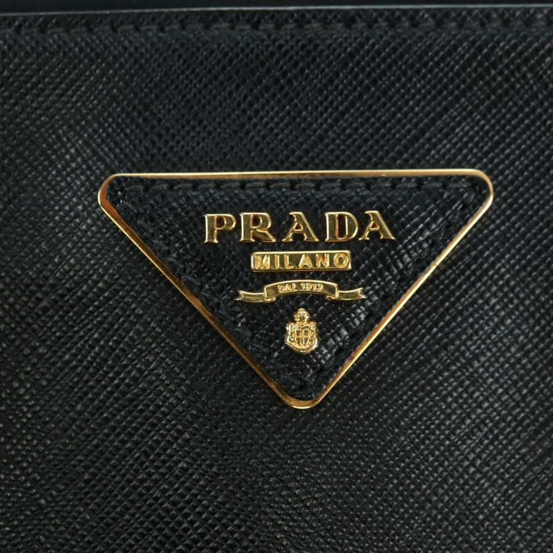 【日本直送】PRADA Galleria 手提包，Safiano 皮革，兩用，黑色/金色，正品，貨號 175843SAM-19