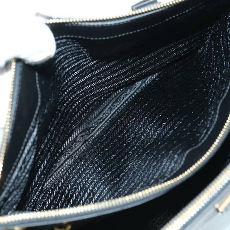 【日本直送】PRADA Galleria 手提包，Safiano 皮革，兩用，黑色/金色，正品，貨號 175843SAM-24