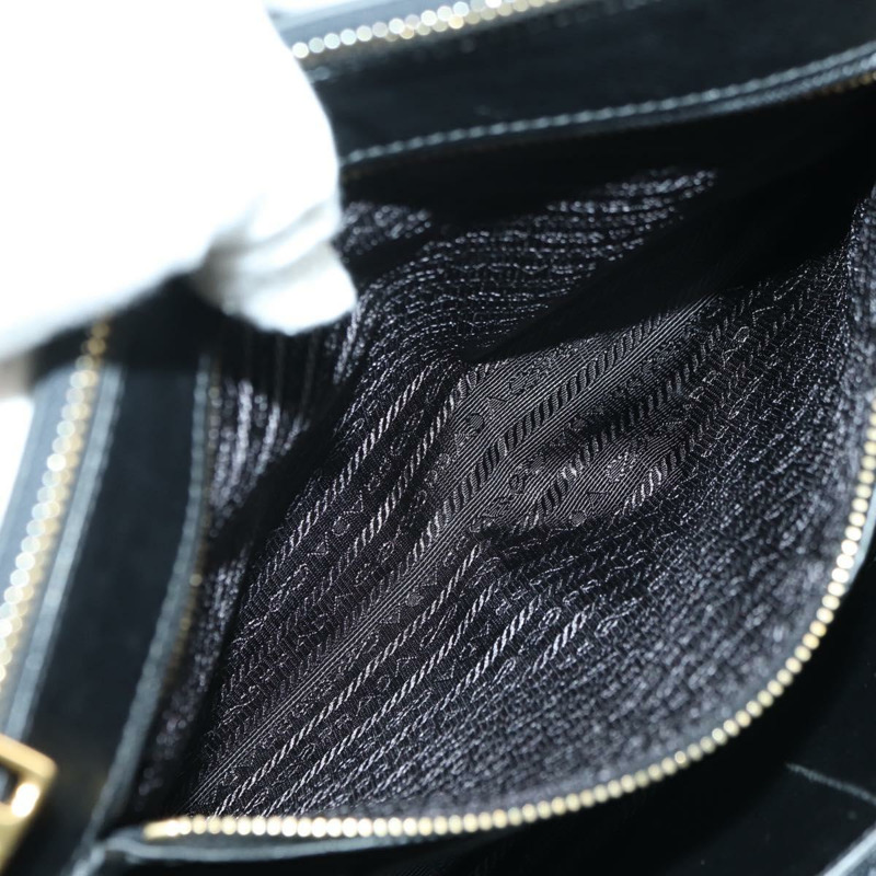 【日本直送】PRADA Galleria 手提包，Safiano 皮革，兩用，黑色/金色，正品，貨號 175843SAM-26
