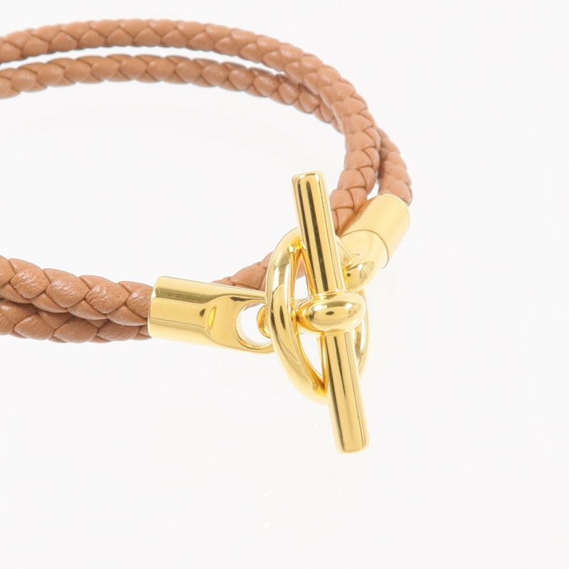 HERMES Swift皮革Glenan Double Tour手帶Gold-4