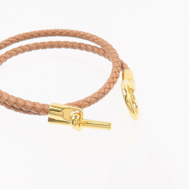 HERMES Swift皮革Glenan Double Tour手帶Gold-5