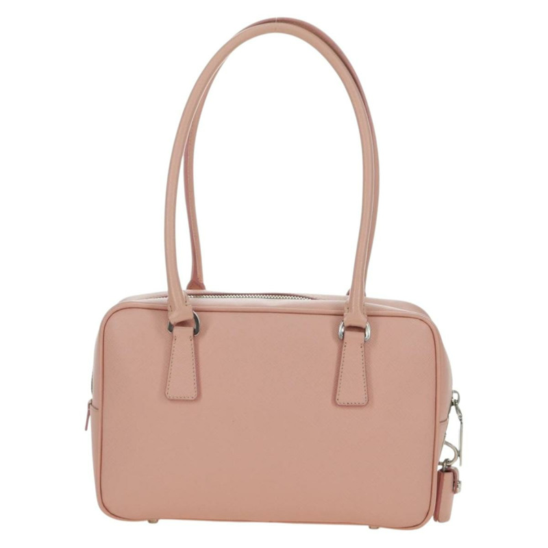 【日本直送】PRADA 肩背包 Safiano 皮革 粉紅色 銀色 正品 177981V-1