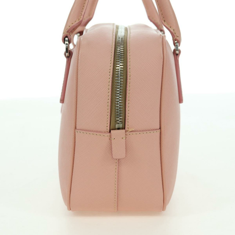 【日本直送】PRADA 肩背包 Safiano 皮革 粉紅色 銀色 正品 177981V-2