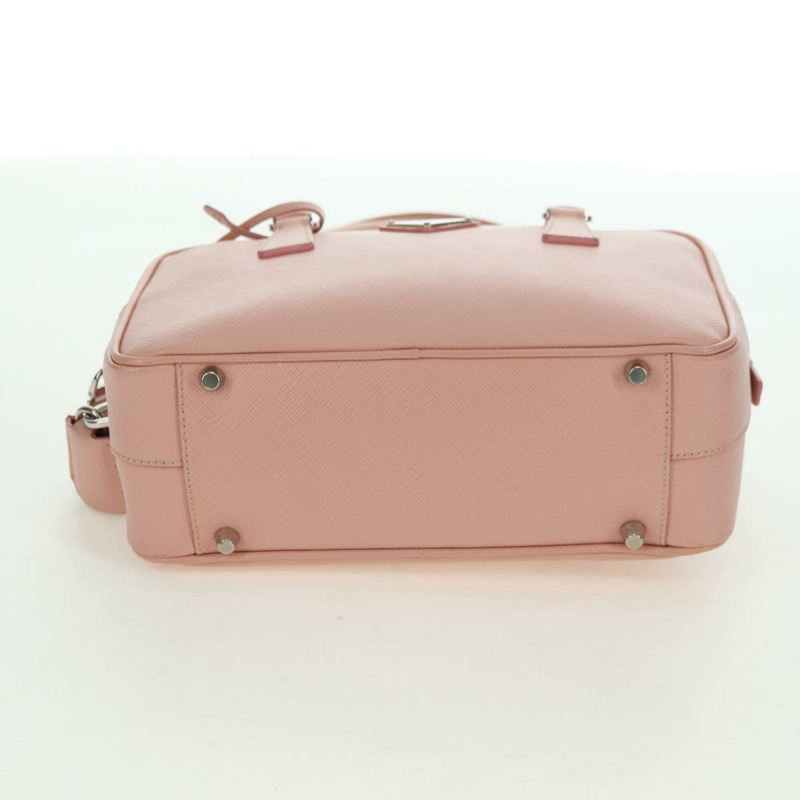【日本直送】PRADA 肩背包 Safiano 皮革 粉紅色 銀色 正品 177981V-4