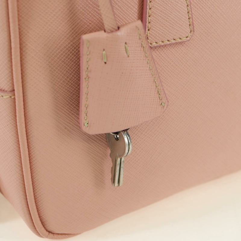 【日本直送】PRADA 肩背包 Safiano 皮革 粉紅色 銀色 正品 177981V-7