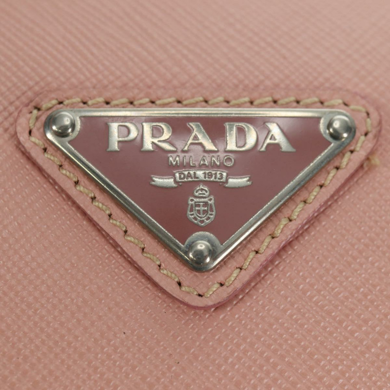 【日本直送】PRADA 肩背包 Safiano 皮革 粉紅色 銀色 正品 177981V-18