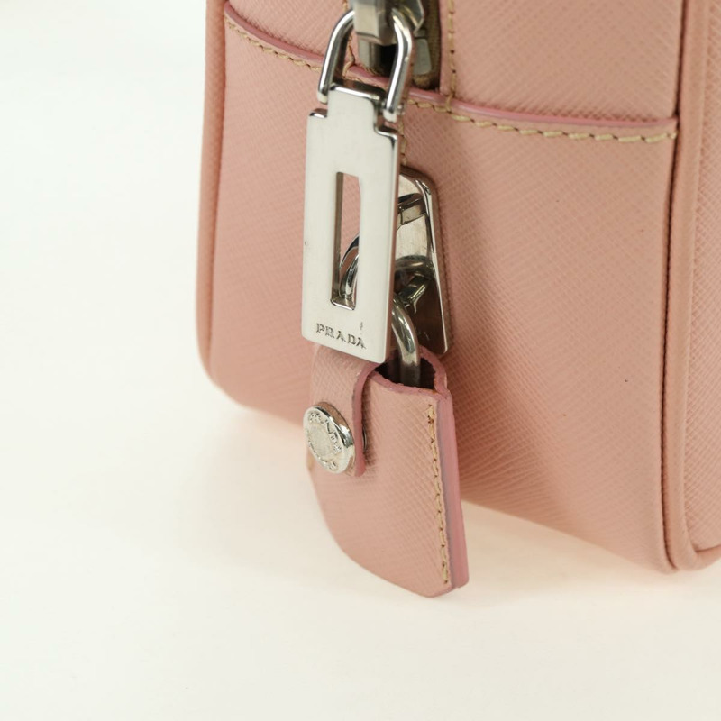 【日本直送】PRADA 肩背包 Safiano 皮革 粉紅色 銀色 正品 177981V-19