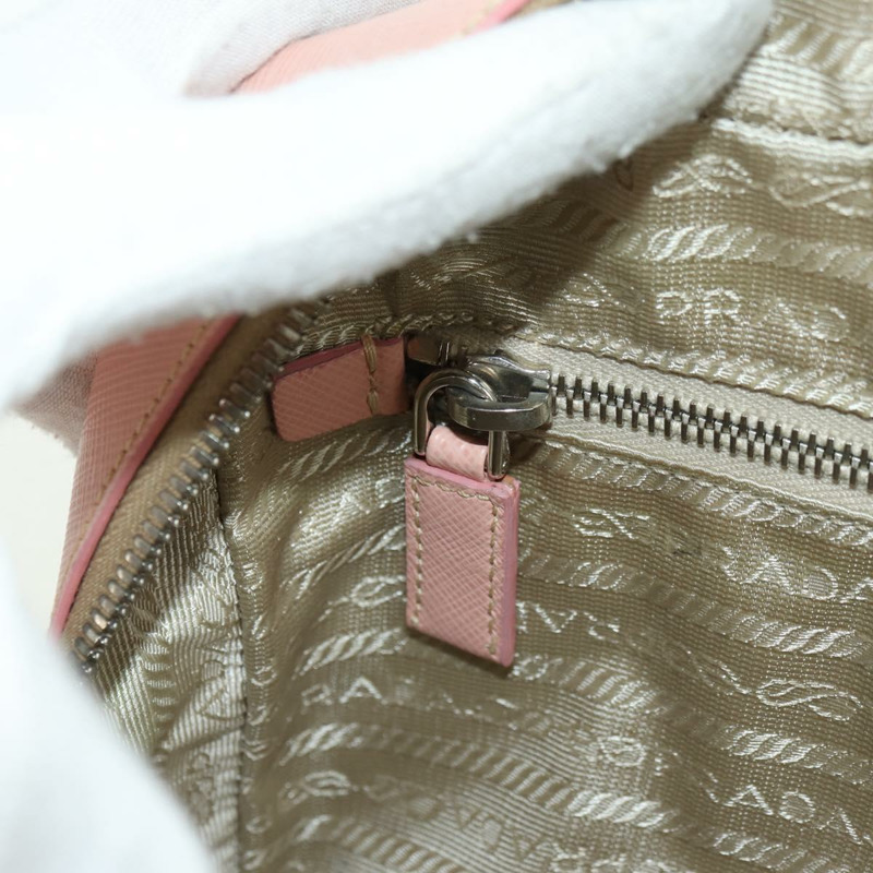 【日本直送】PRADA 肩背包 Safiano 皮革 粉紅色 銀色 正品 177981V-24