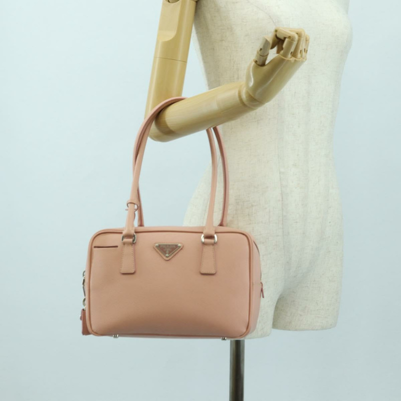 【日本直送】PRADA 肩背包 Safiano 皮革 粉紅色 銀色 正品 177981V-26
