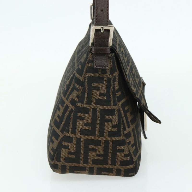 【日本直送】FENDI Zucca帆布Mamma Baguette單肩包 黑色棕色 正品 178067A-2