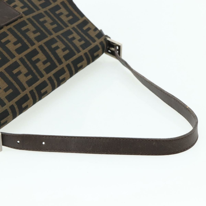 【日本直送】FENDI Zucca帆布Mamma Baguette單肩包 黑色棕色 正品 178067A-6