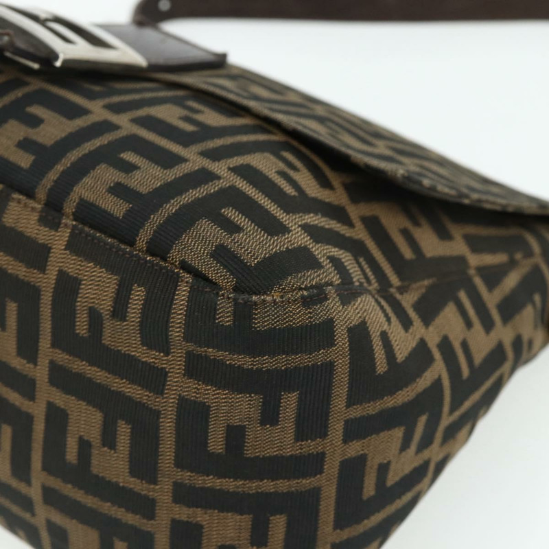 【日本直送】FENDI Zucca帆布Mamma Baguette單肩包 黑色棕色 正品 178067A-8