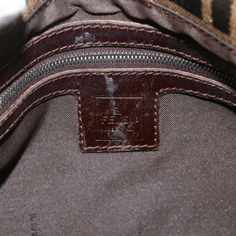 【日本直送】FENDI Zucca帆布Mamma Baguette單肩包 黑色棕色 正品 178067A-16