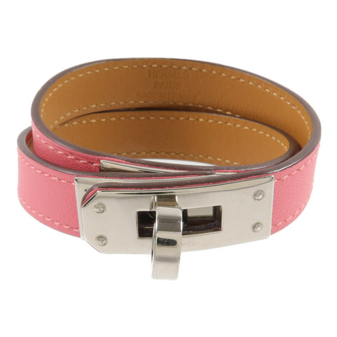 HERMES Swift皮革Mini Kelly Double Tour Bracelet手帶Rose Azalee