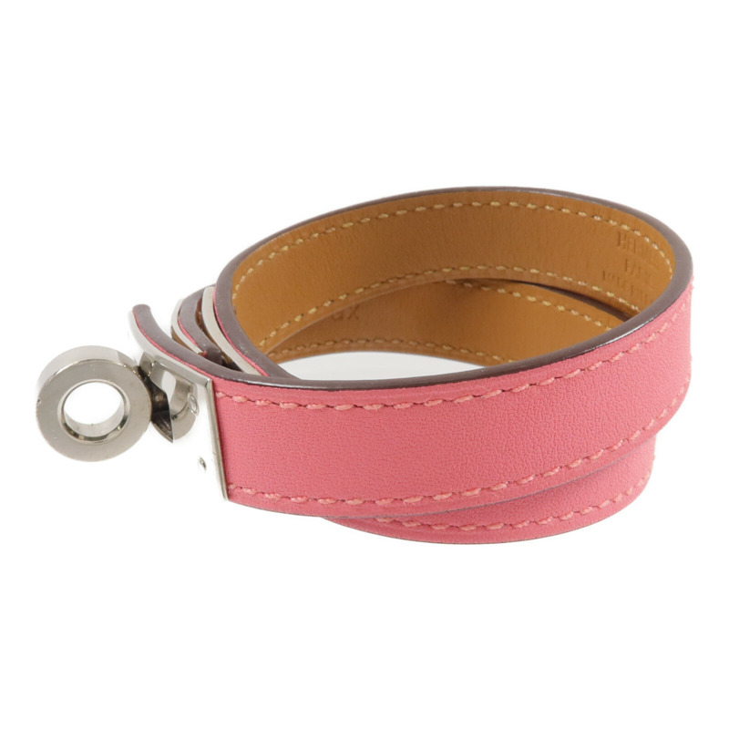HERMES Swift皮革Mini Kelly Double Tour Bracelet手帶Rose Azalee-1