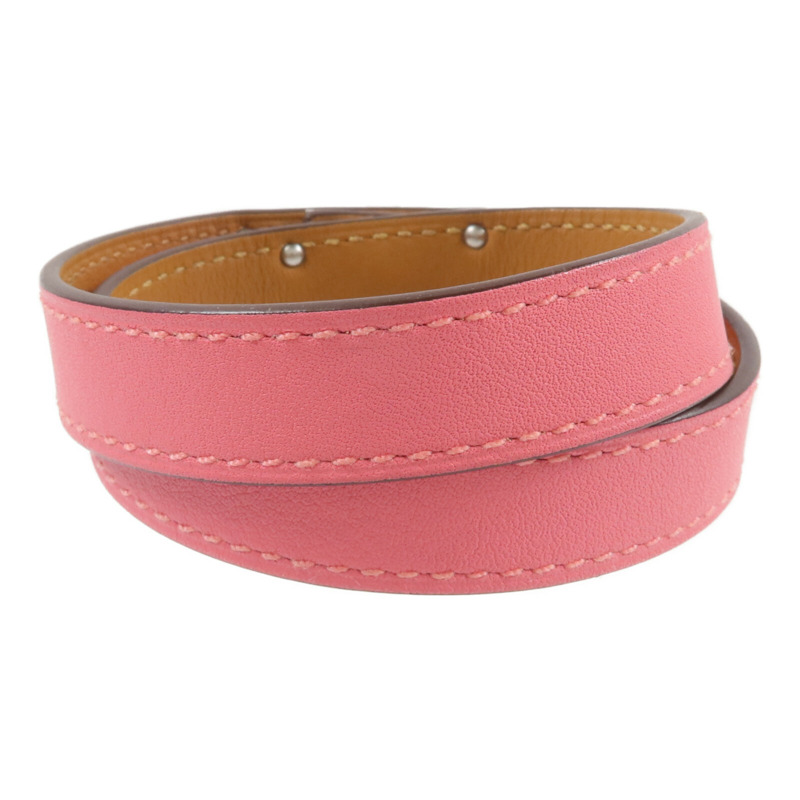 HERMES Swift皮革Mini Kelly Double Tour Bracelet手帶Rose Azalee-2