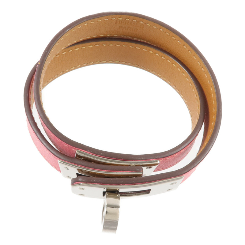 HERMES Swift皮革Mini Kelly Double Tour Bracelet手帶Rose Azalee-3