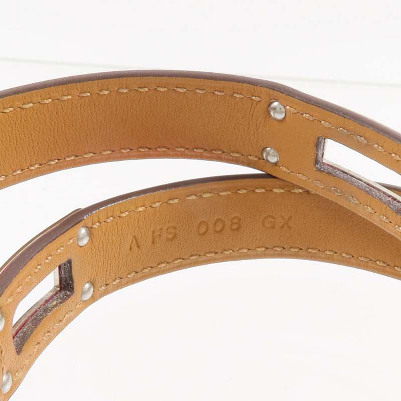 HERMES Swift皮革Mini Kelly Double Tour Bracelet手帶Rose Azalee-7