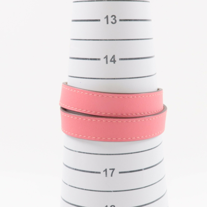 HERMES Swift皮革Mini Kelly Double Tour Bracelet手帶Rose Azalee-8