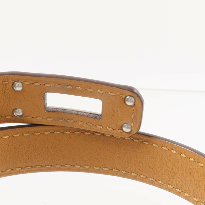 HERMES Swift皮革Mini Kelly Double Tour Bracelet手帶Rose Azalee-10