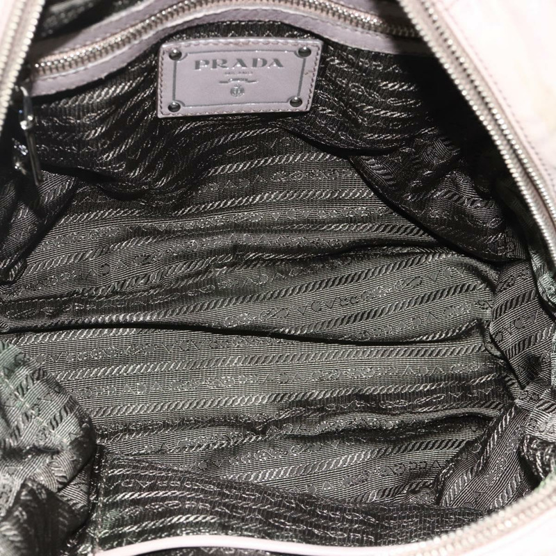 【日本直送】PRADA 褶皺手提包 皮革 兩用 灰色/銀色 正品 178080A-10