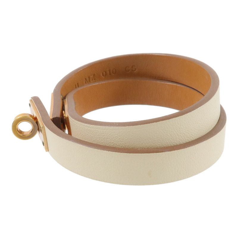 HERMES Swift皮革Mini Kelly Double Tour Bracelet手帶Nata-1