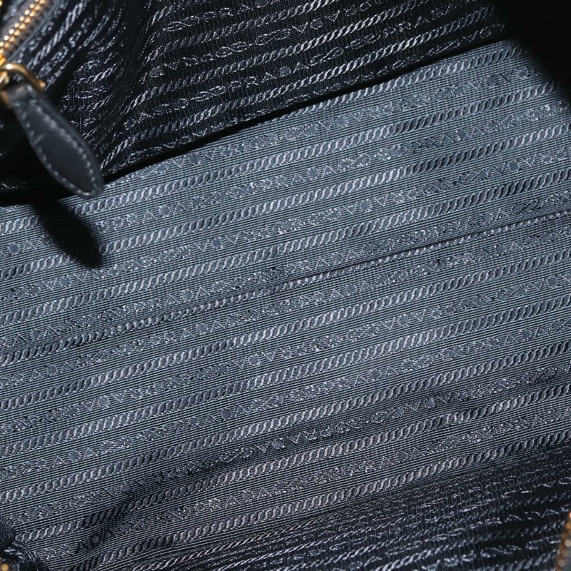 【日本直送】PRADA 圖案絎縫手提包 皮革尼龍 2way 海軍藍 金色 Auth 177317A-10