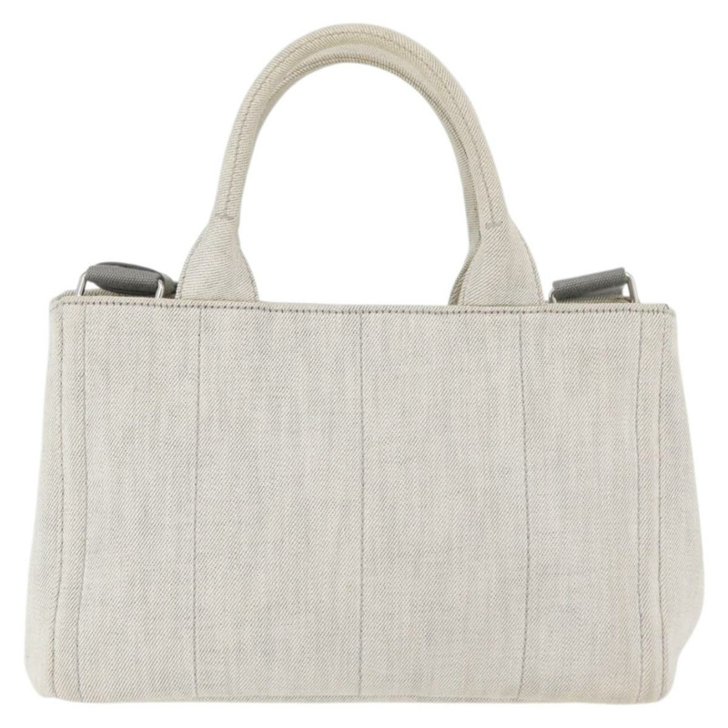 【日本直送】PRADA Canapa PM 手袋 帆布 兩用 灰色 銀色 正品 ka4194A-1