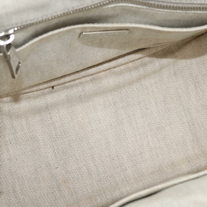 【日本直送】PRADA Canapa PM 手袋 帆布 兩用 灰色 銀色 正品 ka4194A-8