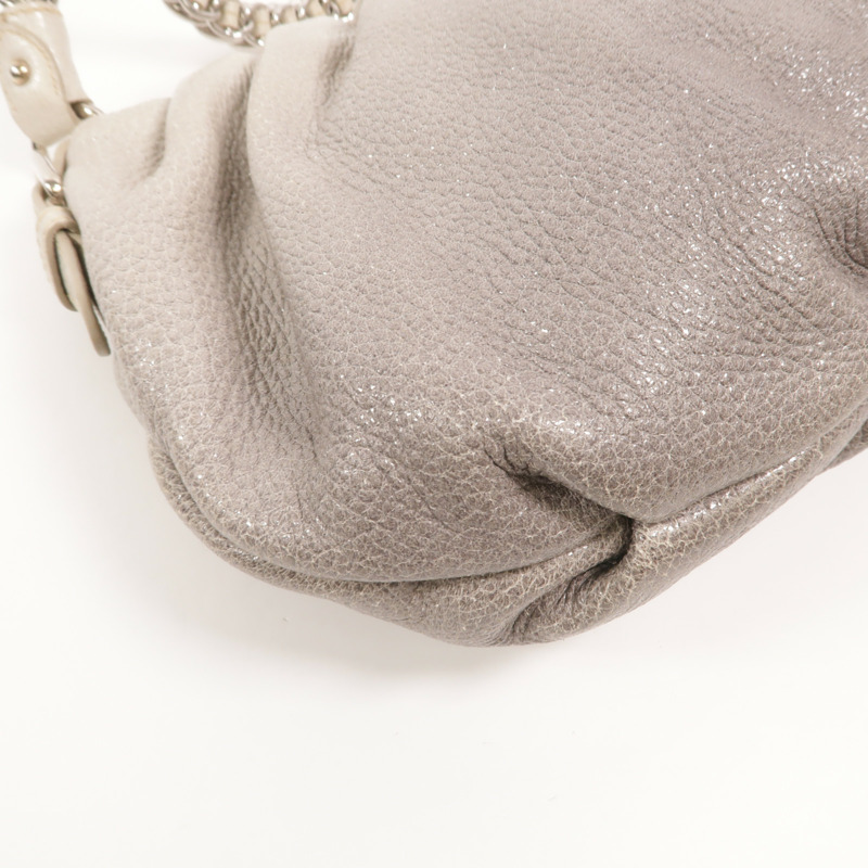 PRADA 牛皮皮革Chain Shoulder銀扣鏈帶肩背袋-13