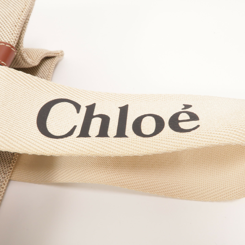 Chloe 帆布Woody Medium手挽袋-14