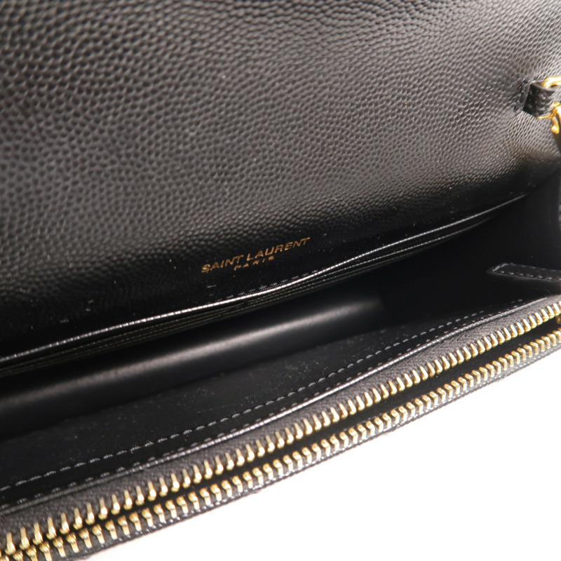 YVES SAINT LAURENT 牛皮皮革Cassandre Wallet On Chain鏈帶肩背袋-4