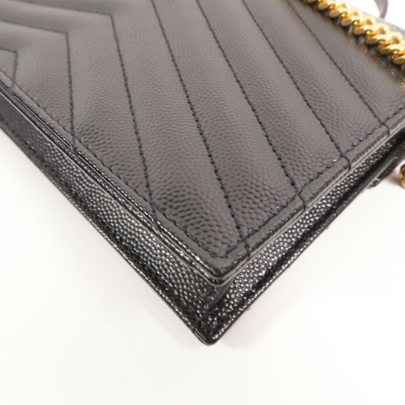 YVES SAINT LAURENT 牛皮皮革Cassandre Wallet On Chain鏈帶肩背袋-12