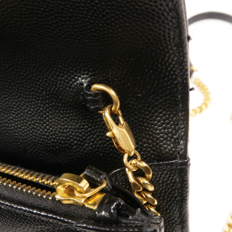 YVES SAINT LAURENT 牛皮皮革Cassandre Wallet On Chain鏈帶肩背袋-15
