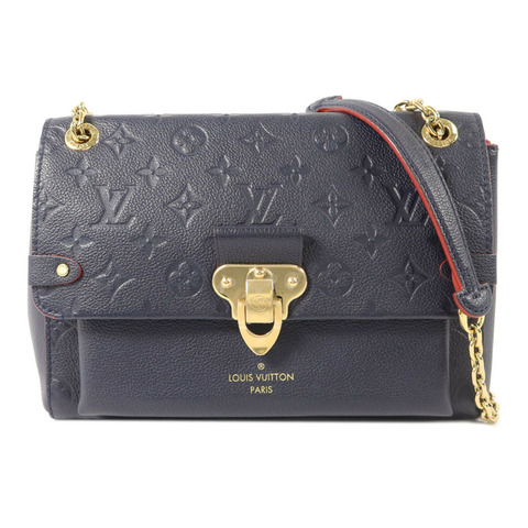 LOUIS VUITTON Monogram Empreinte Vavin PM肩背袋深藍色