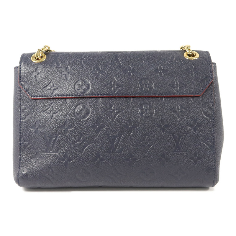 LOUIS VUITTON Monogram Empreinte Vavin PM肩背袋深藍色-1