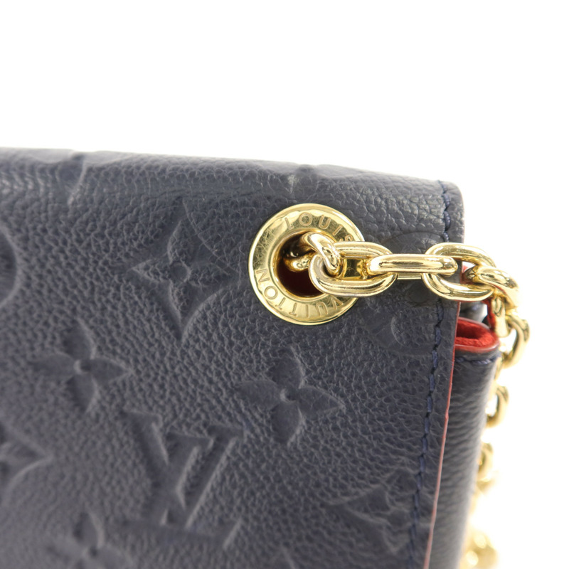 LOUIS VUITTON Monogram Empreinte Vavin PM肩背袋深藍色-8
