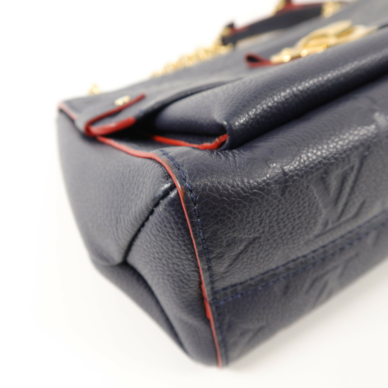 LOUIS VUITTON Monogram Empreinte Vavin PM肩背袋深藍色-10