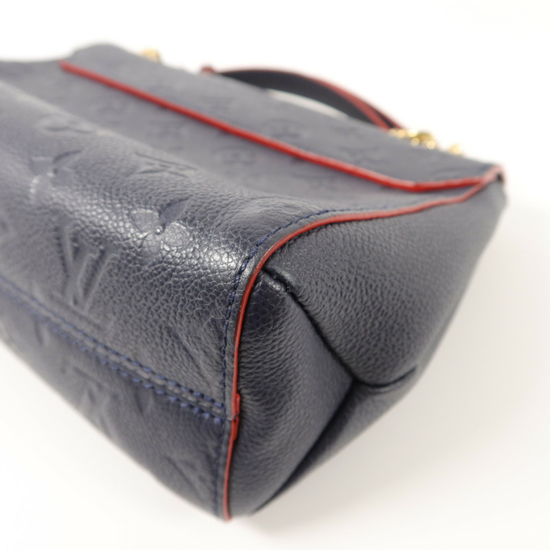 LOUIS VUITTON Monogram Empreinte Vavin PM肩背袋深藍色-11
