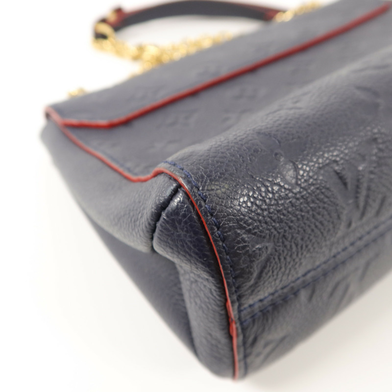 LOUIS VUITTON Monogram Empreinte Vavin PM肩背袋深藍色-12