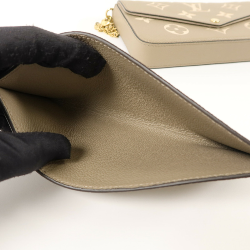 LOUIS VUITTON Monogram Empreinte Pochette Felicie鏈帶肩背袋-10