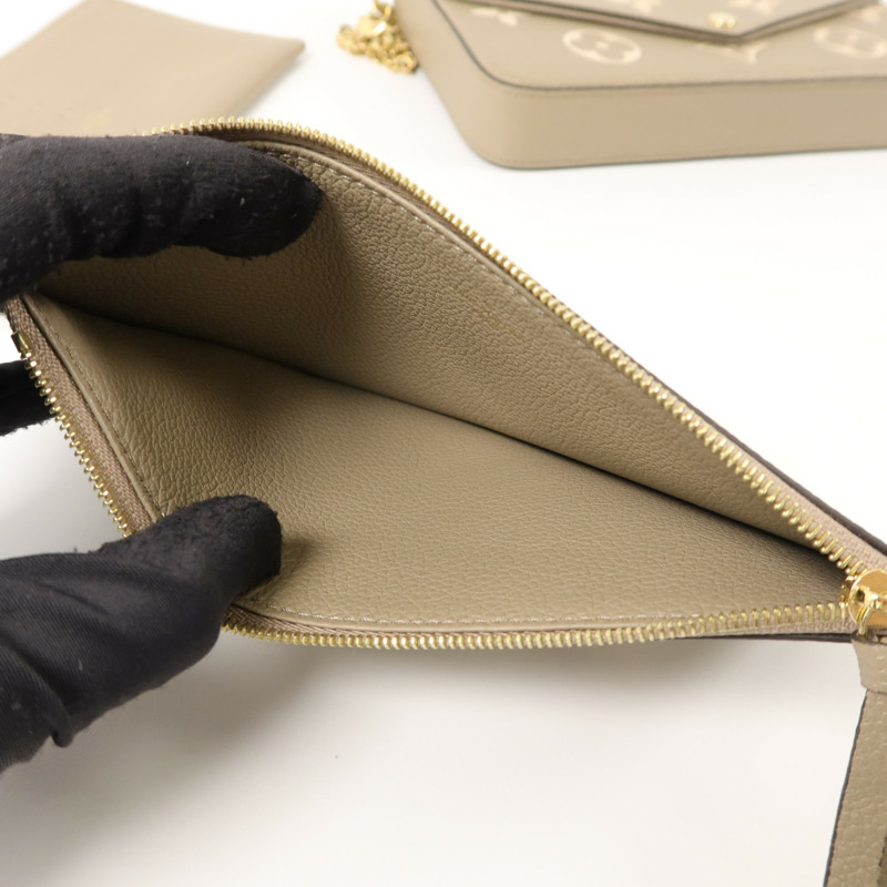 LOUIS VUITTON Monogram Empreinte Pochette Felicie鏈帶肩背袋-12