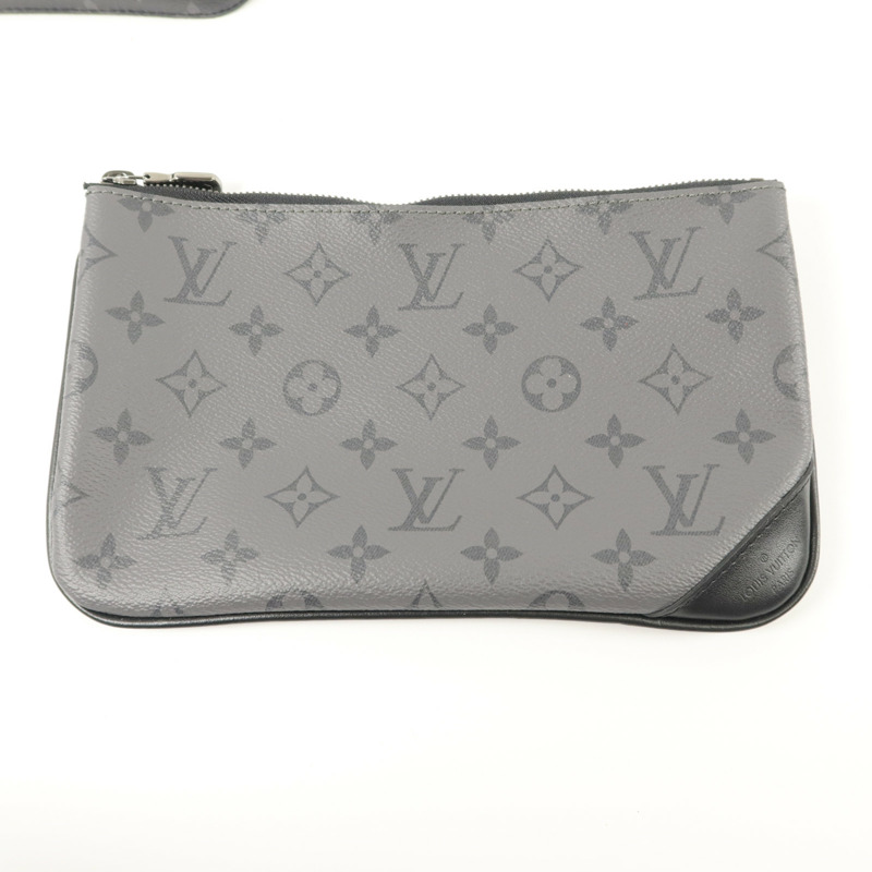 LOUIS VUITTON Monogram Eclipse Reverse Trio Messenger肩背袋-11